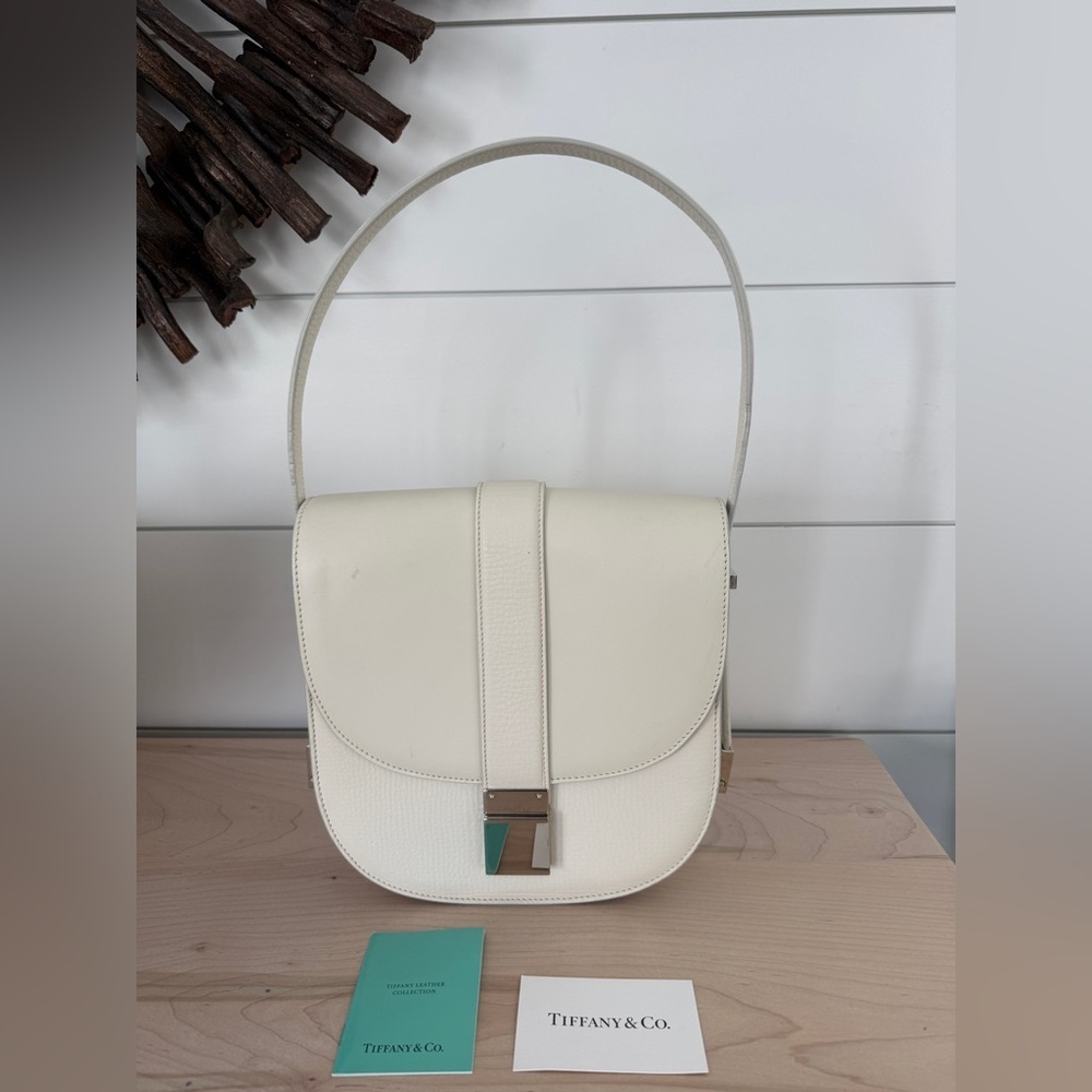 Tiffany & Co. Cream Leather Shoulder Bag from the Tiffany Leather Collection